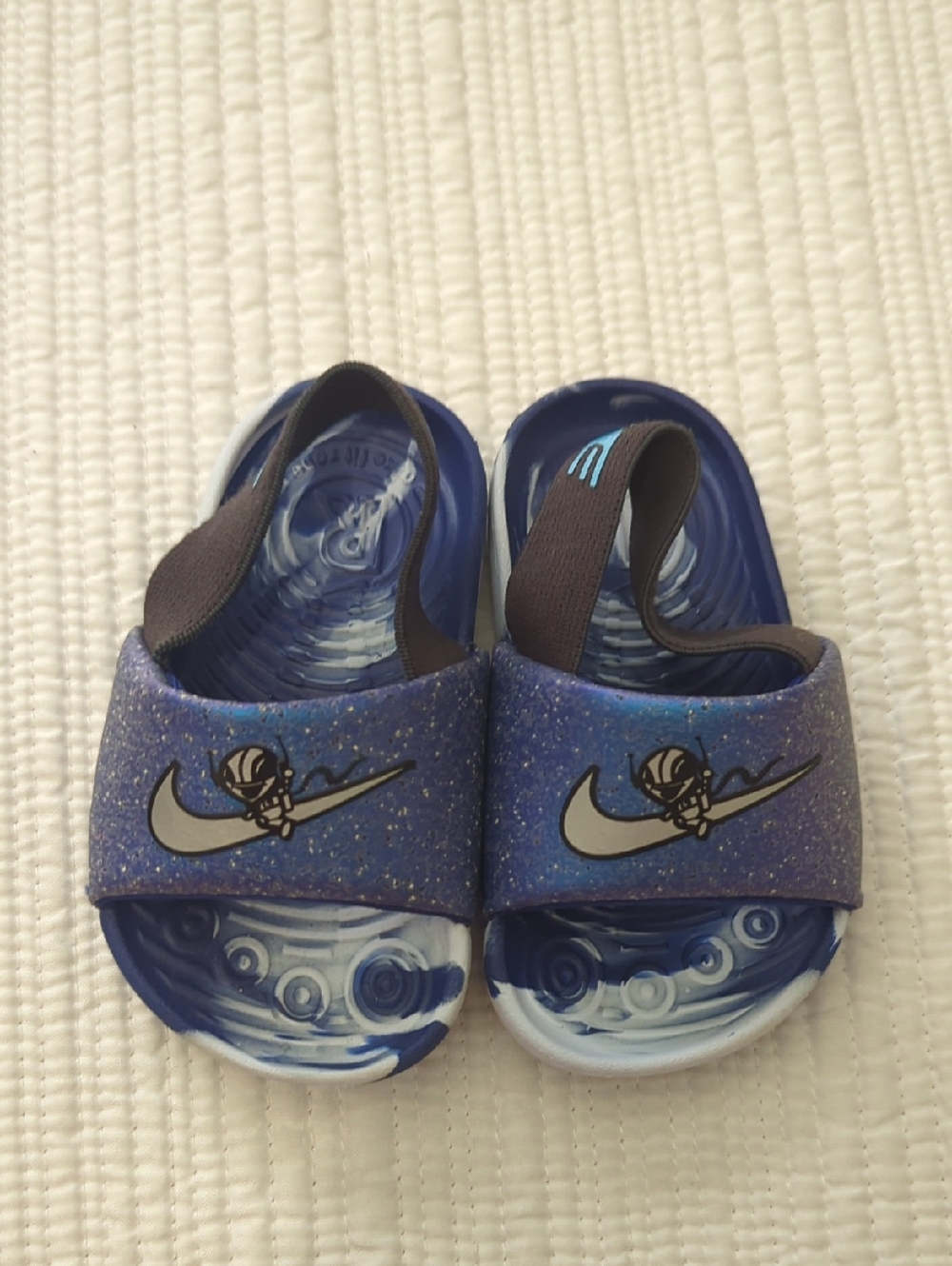Nike Kids Blue/Purple Back-Strap Slide Sandals Sz 4c